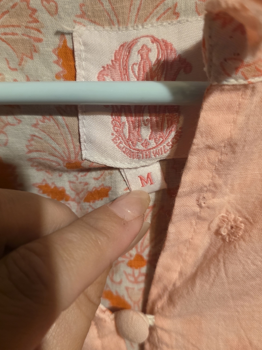 Elizabeth Wilson EUC Medium 21ptp Peach Tassel-Trim Midi Dress - Fit Large - Picture 3 of 4